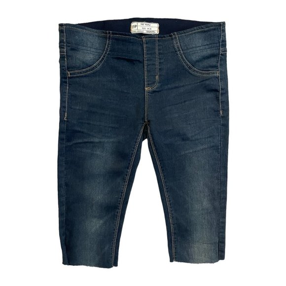 Free People Denim - Free People | Reworked Low Rise Elasticized Waist Denim Capri | Sz 25
